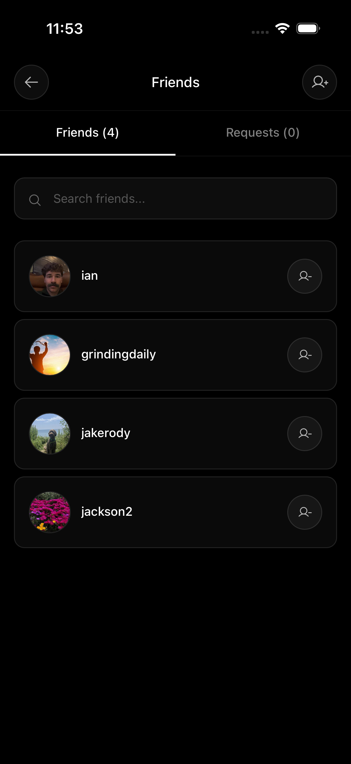Friends screen