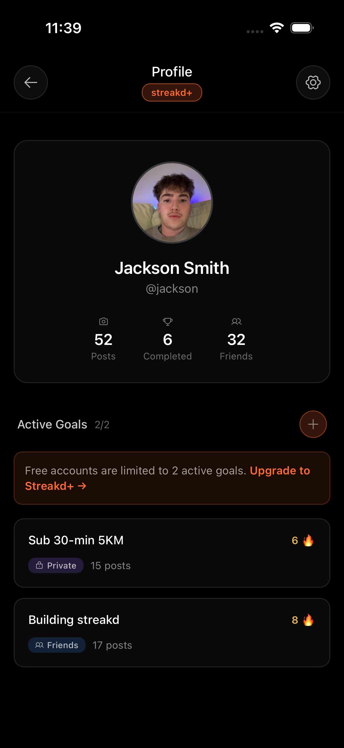 Profile screen